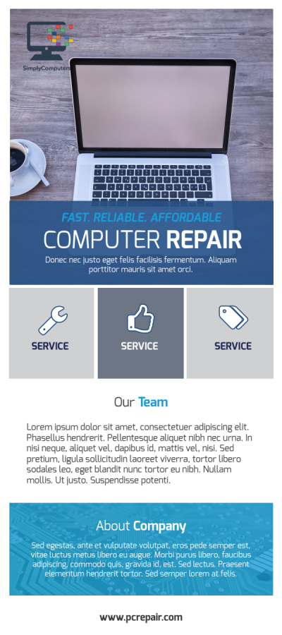 Blue Computer Repair   Side 1 Image