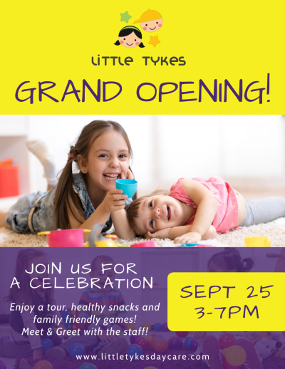 Daycare Grand Opening   Side 1 Image