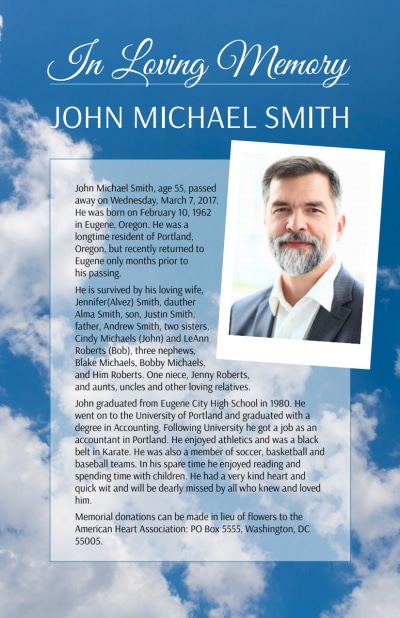 Funeral Memorial   Side 1 Image