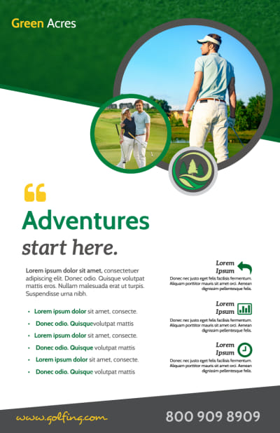 Green Golf Outing   Side 1 Image
