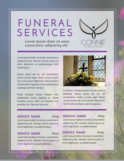 Memorial & Funeral Program Services   Side 1 Image