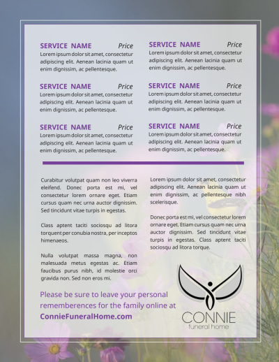 Memorial & Funeral Program Services   Side 2 Image