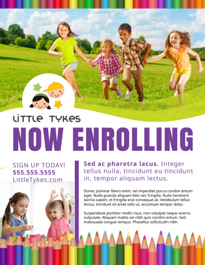 Now Enrolling Daycare   gwf4gpopy1 Side 1 Image