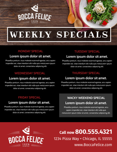 Restaurant Specials   nige04v1fh Side 2 Image