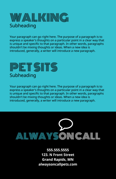 On Call Pet Sitting   Side 2 Image