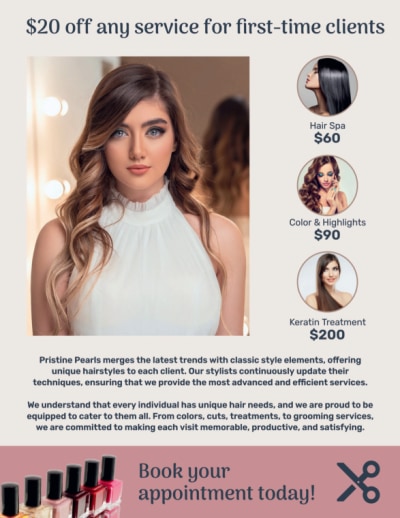 Price List Hair Salon  6o3bnvasf3  Side 2 Image