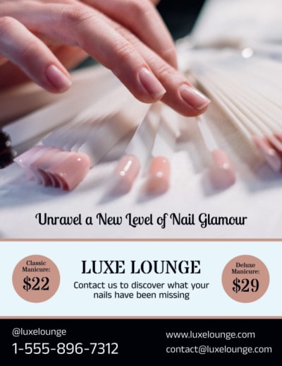 Price List Nail Salon  zrffwfdtuc  Side 1 Image