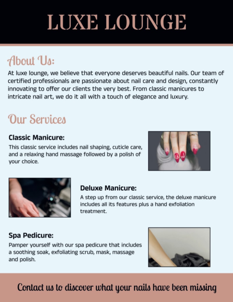 Price List Nail Salon  zrffwfdtuc  Side 2 Image