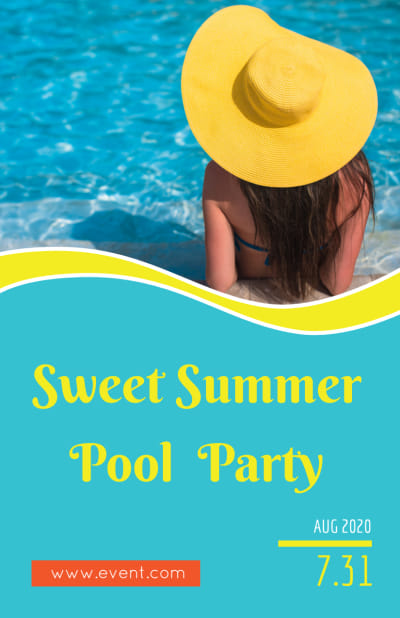 Teal Summer Pool Party   Side 1 Image