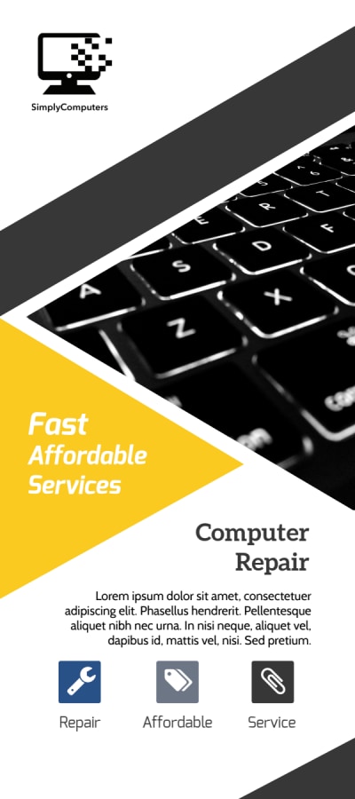 Yellow Computer Repair   Side 1 Image